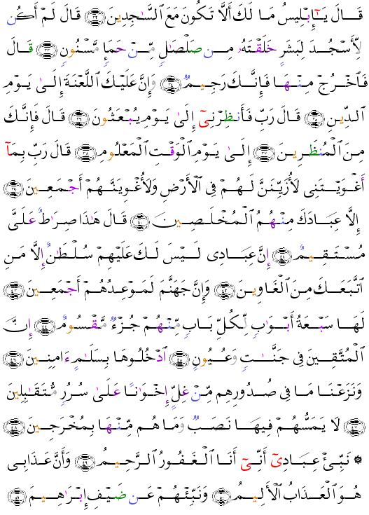 (الحجر - Al-Hijr-264) لها سبعة ابواب لكل باب منهم جزء مقسوم  